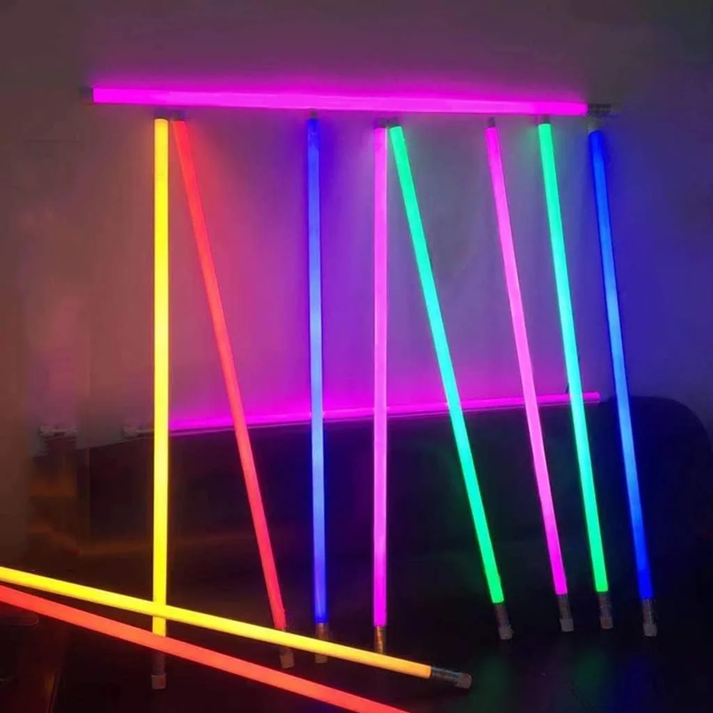 نور LED عکاسی، میله نور RGB دستی با کنترل از راه دور، 12 رنگ، چراغ لوله ای قابل حمل با قابلیت شارژ USB، برای ولاگ عکاسی (رنگ: 2 عدد)