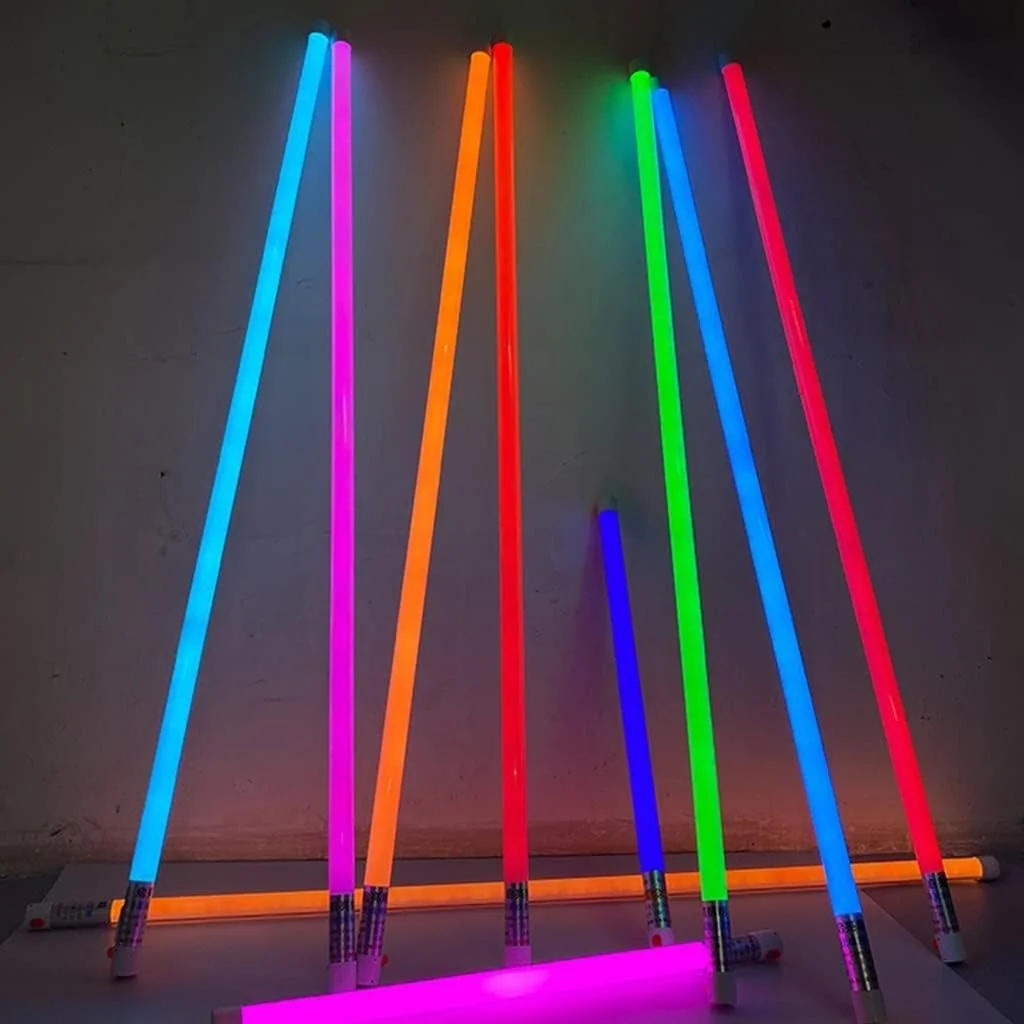 چراغ LED عکاسی، میله نوری RGB دستی با کنترل از راه دور، 12 رنگ، چراغ لوله ای قابل حمل USB قابل شارژ، برای فیلمبرداری (رنگ: 4 عدد)