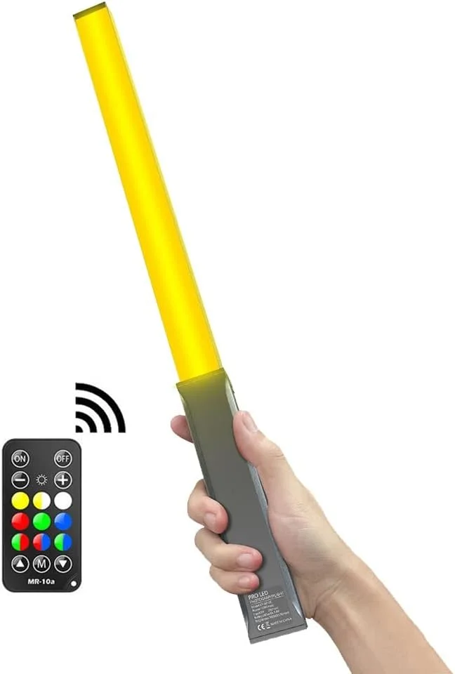 چراغ استیک RGB برای عکاسی، 1000 لومن، چراغ LED دستی، با صفحه نمایش OLED، لوله نور RGB برای نورپردازی ویدیویی استودیویی، قابل تنظیم 3000-5600K