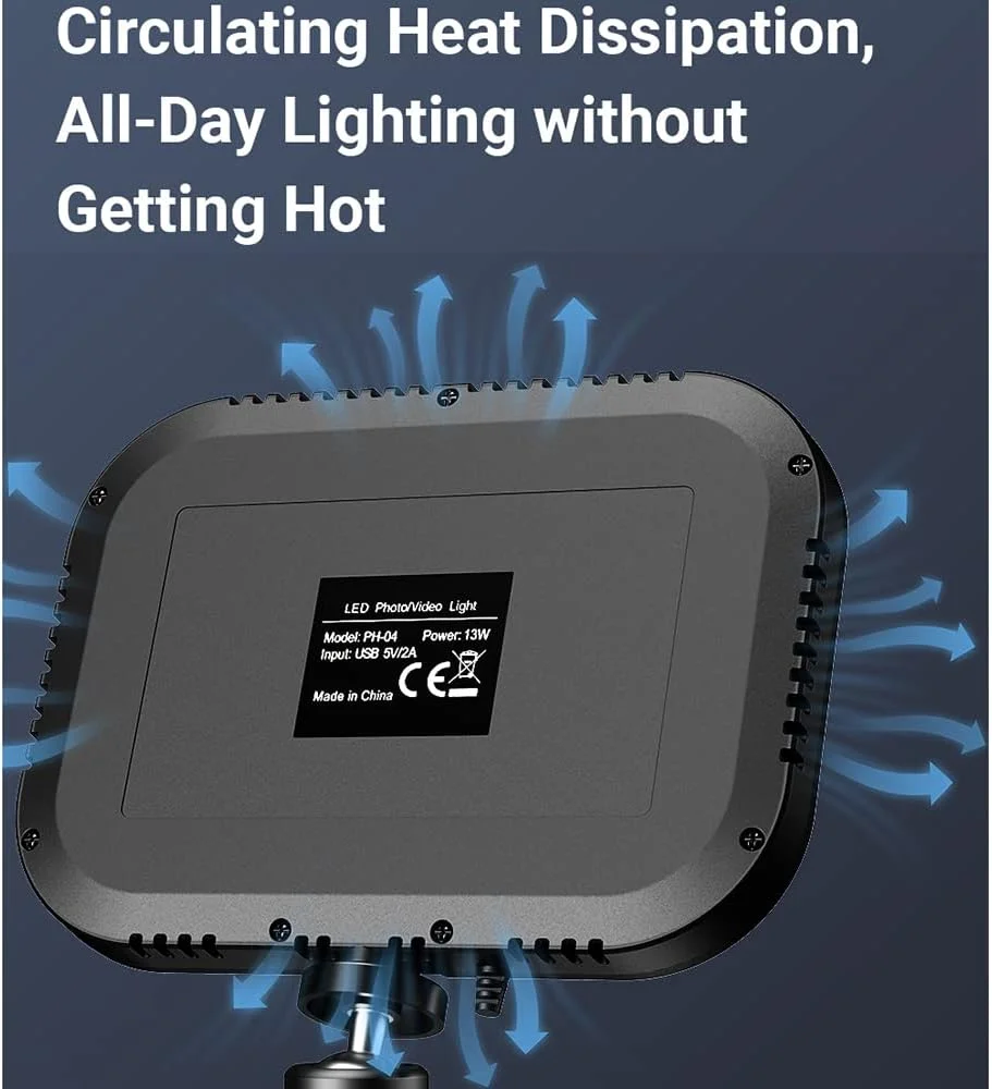 نورهای عکاسی، APL-FL19 نور LED USB برای فیلمبرداری، کیت نورپردازی کنفرانس ویدیویی 3300K-5600K با 10 سطح روشنایی، دارای پایه نور فلزی، سر توپی انعطاف پذیر، کنترل از راه دور و فیلتر رنگی