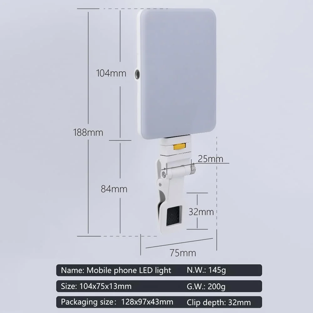 چراغ ال ای دی 5 واتی دو رنگ برای عکاسی، دمای رنگی قابل تنظیم 2500K تا 9000K با صفحه نمایش LCD، دارای 60 لامپ، سوراخ های رزوه ای 1/4 اینچی، باتری داخلی 2000 میلی آمپری برای تولید ولاگ، پخش زنده، نور جیبی خانگی