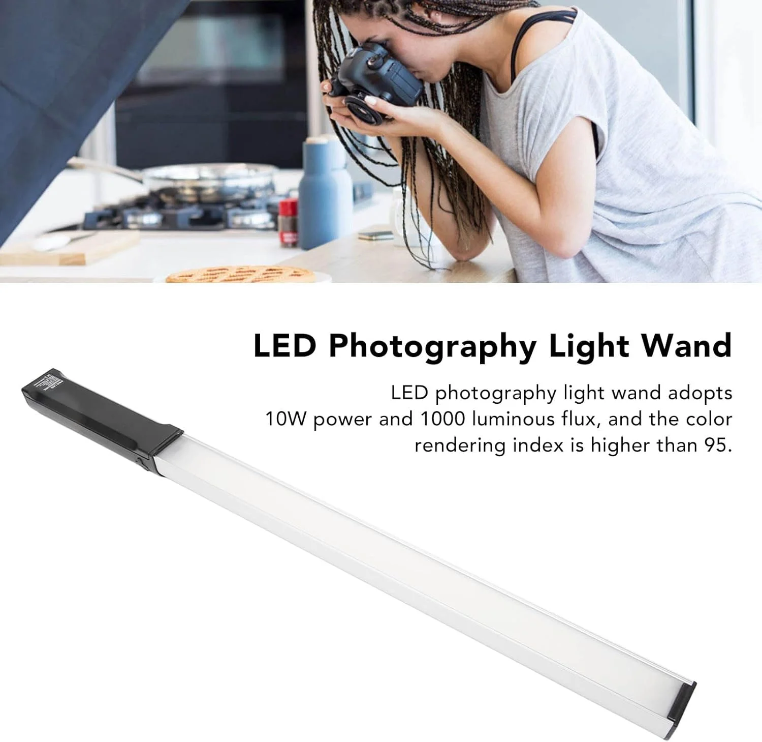 چراغ ال ای دی عکاسی، 3 دمای رنگی 9 رنگ میله نور ال ای دی دستی 10 وات RGB برای نورپردازی عکاسی