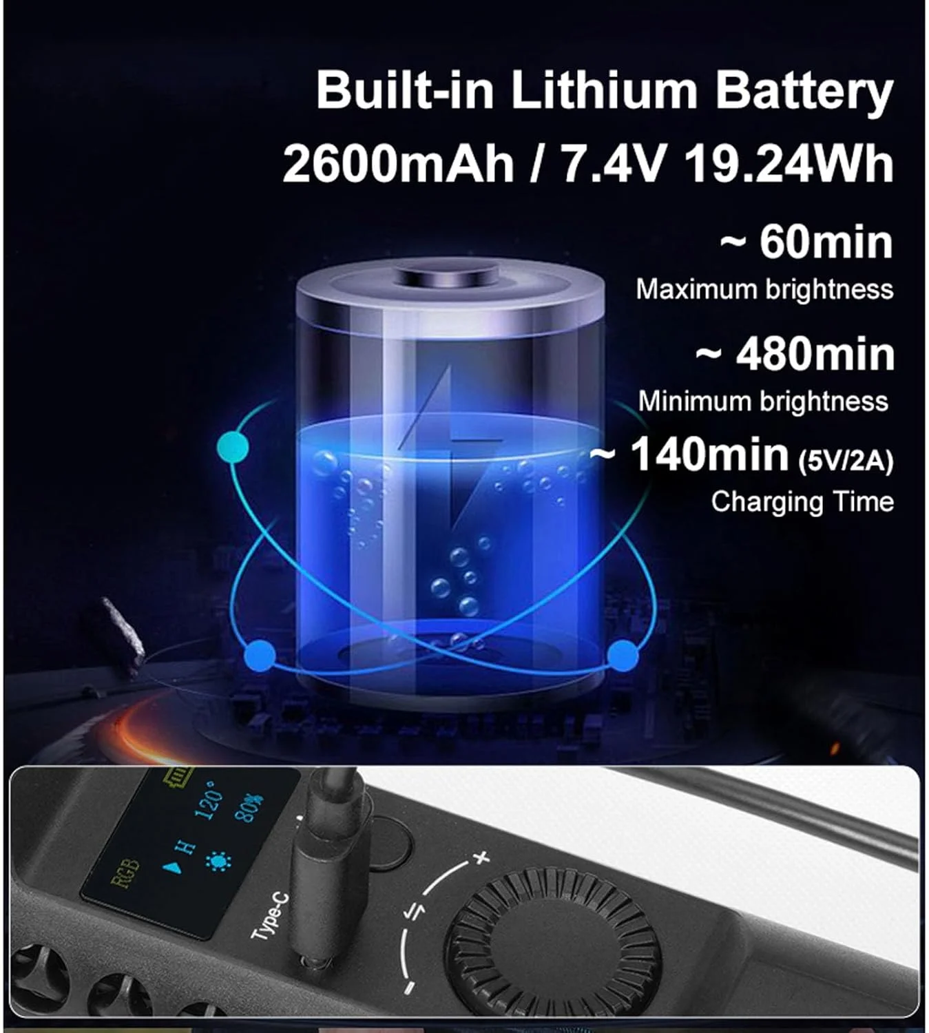 چراغ عصایی ال ای دی مغناطیسی RGB، 20 وات، قابل حمل برای عکاسی، 1800-9000K با قابلیت تنظیم نور، CRI 95+ نورپردازی ویدیویی تمام رنگی با سه پایه و کنترل نور