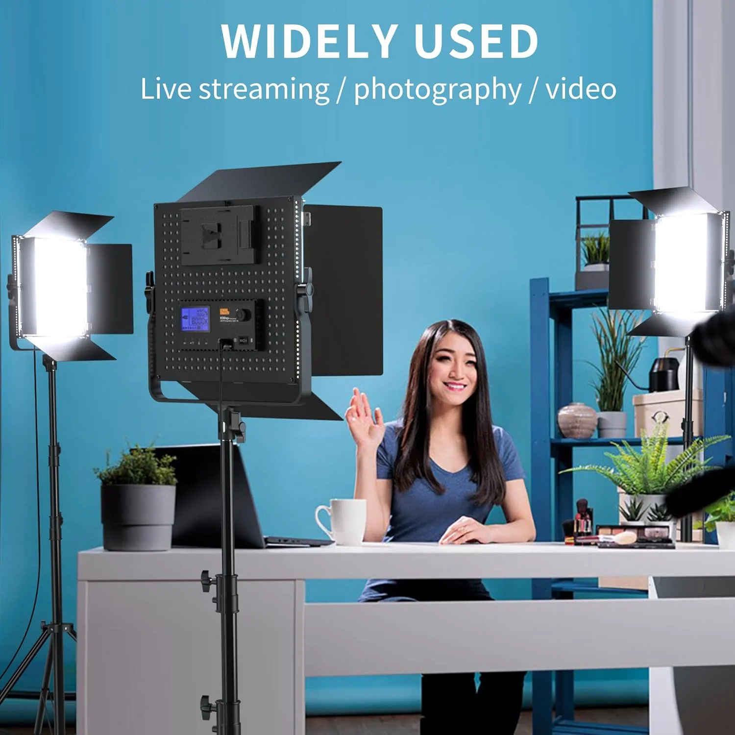 نور استودیویی پنلی PIXEL، نور ویدئویی عکاسی 100 وات 1300 LED، نور عکاسی دو رنگ با قابلیت تنظیم نور 3000-8000K، نورهای استریمینگ استودیویی، مناسب برای عکاسی و فیلمبرداری (شدت روشنایی تا 340000 لوکس/0.5 متر)