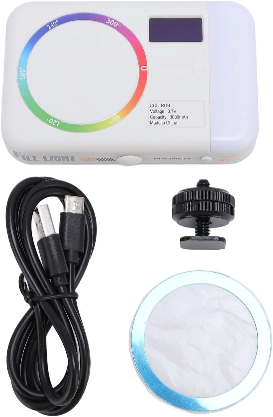 نور ویدئویی RGB قابل حمل 2500 تا 9000K با باتری 3000mAh، نور عکاسی جیبی برای پخش زنده و ولاگ