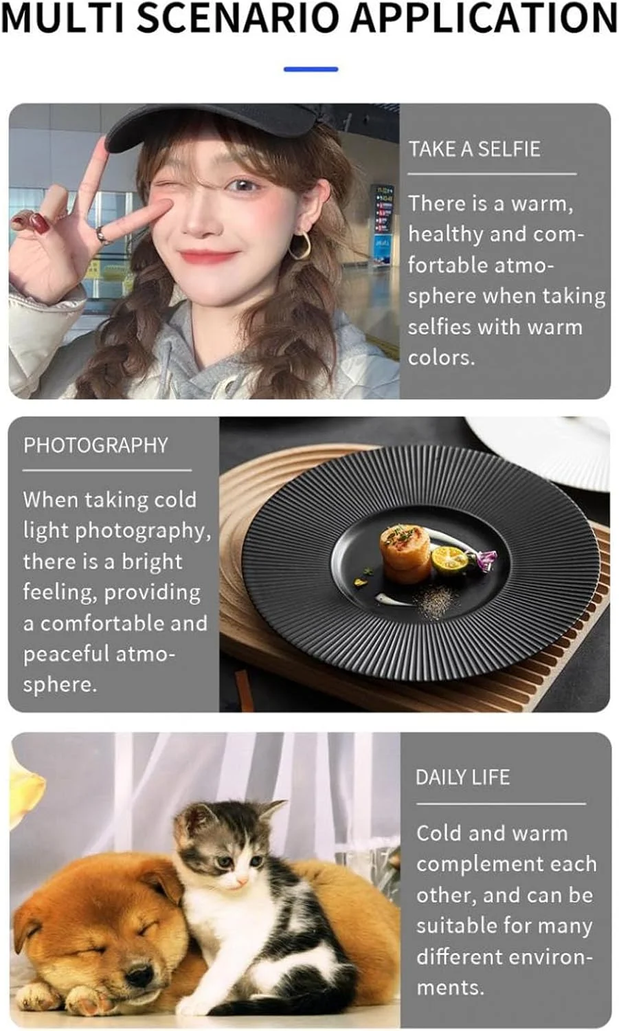 نور ویدئویی LED برای Osmo Pocket 3 2 1، نور پرکننده قابل شارژ USB، تنظیم 3 حالت نور، نور سلفی قابل حمل Vlog با براکت