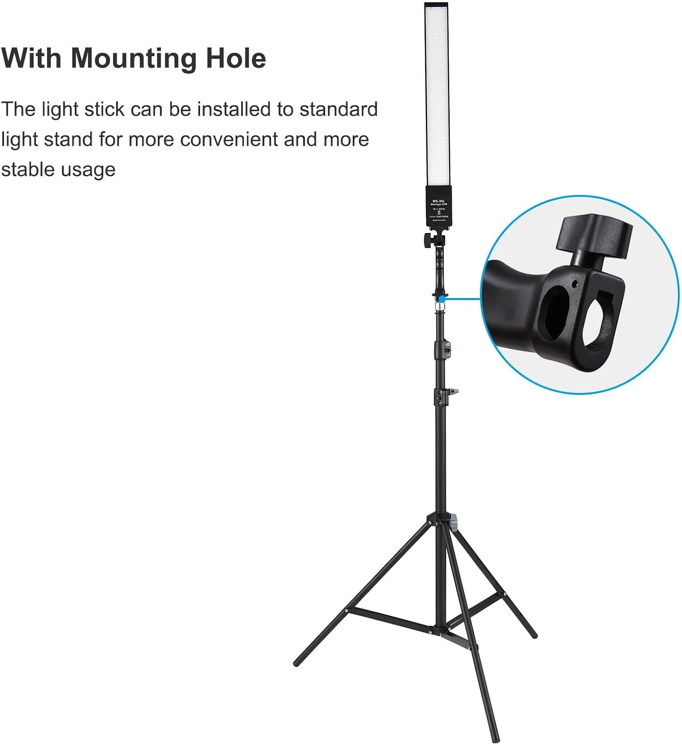 کیت نورپردازی قابل حمل Xunyee با میله نور LED ویدئویی 24 وات 3200K-5500K با قابلیت تنظیم نور + پایه نور فلزی 2 متری + کنترل از راه دور برای تولید محتوای ویدیویی، پخش زنده، عکاسی از محصول و پرتره