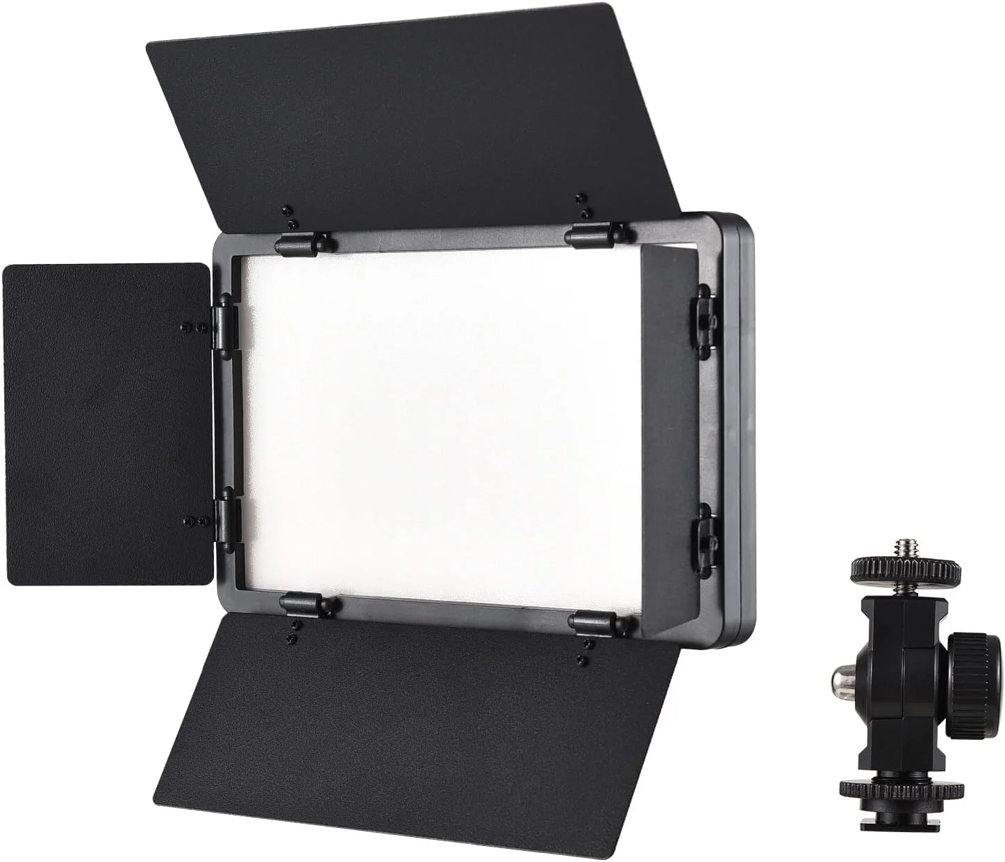 نور ویدئویی LED قابل حمل با 520 مهره، دو رنگ 3000K 5500K، نور قابل تنظیم، دارای درهای کرکره ای و آداپتور کفشک سرد، تغذیه با باتری سری DC NP برای استودیو، عکاسی محصول، پرتره، پخش زنده و کنفرانس