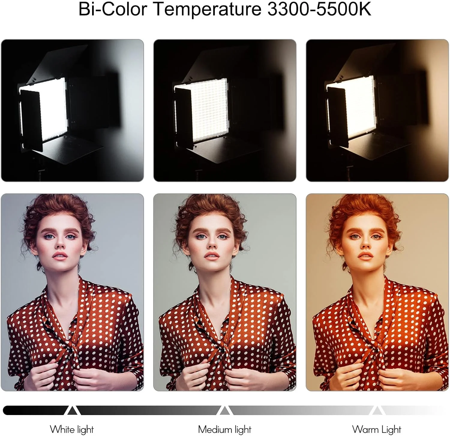 نور ویدئویی LED قابل حمل با 520 مهره، دو رنگ 3000K 5500K، نور قابل تنظیم، دارای درهای کرکره ای و آداپتور کفشک سرد، تغذیه با باتری سری DC NP برای استودیو، عکاسی محصول، پرتره، پخش زنده و کنفرانس