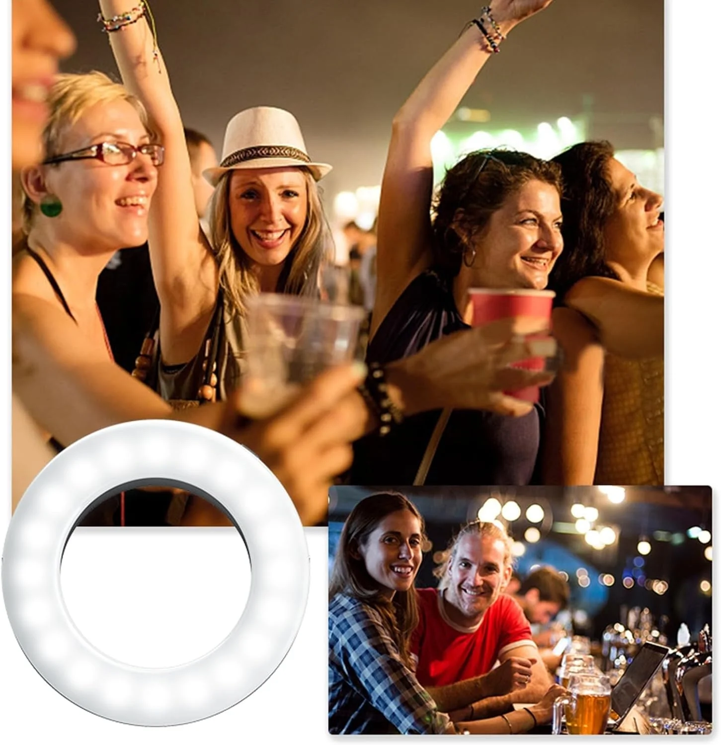 نور حلقوی گیره ای قابل شارژ با 3 حالت نور قابل تنظیم برای تماس های ویدیویی تلفن و لپ تاپ، نور ویدیویی LED