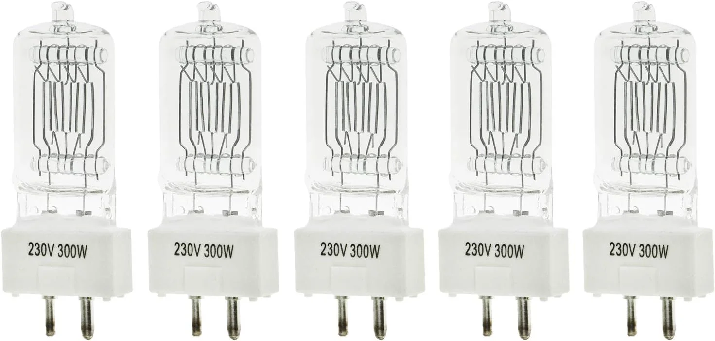 پنج عدد لامپ ۳۰۰ وات مناسب نور تنگستن فرسنل استودیویی حرفه ای