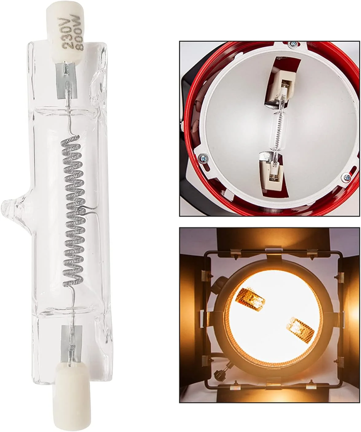 چراغ ویدئویی استودیویی حرفه ای PYXEL DXX 800W با نور قرمز و لامپ 800 واتی، 5 عدد