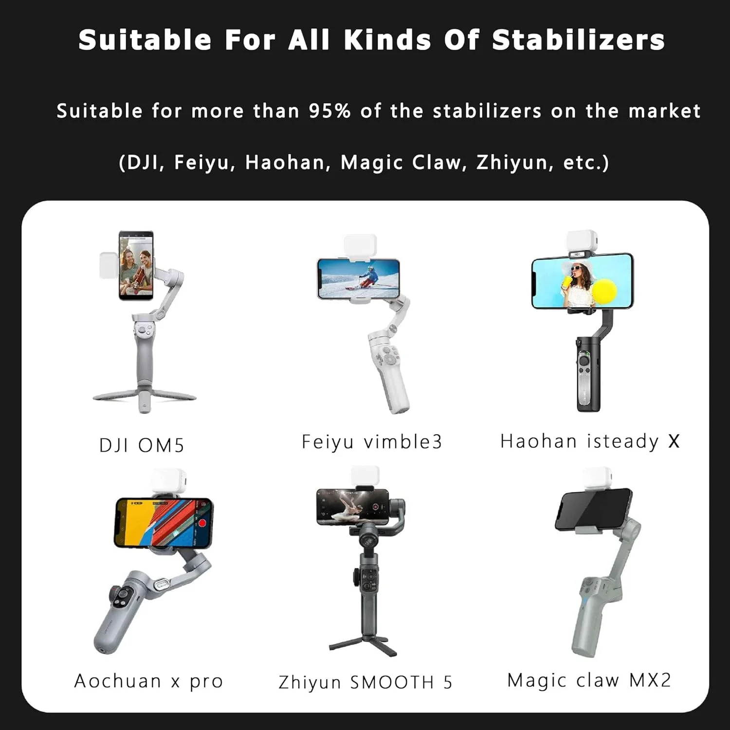 نور ویدئویی LED، نور پرکننده OM، نور پرکننده مغناطیسی مینی قابل شارژ 900mAh، نورپردازی قابل حمل عکاسی، سه حالت نور با روشنایی قابل تنظیم، سازگار با تلفن سه پایه دوربین DJI Osmo