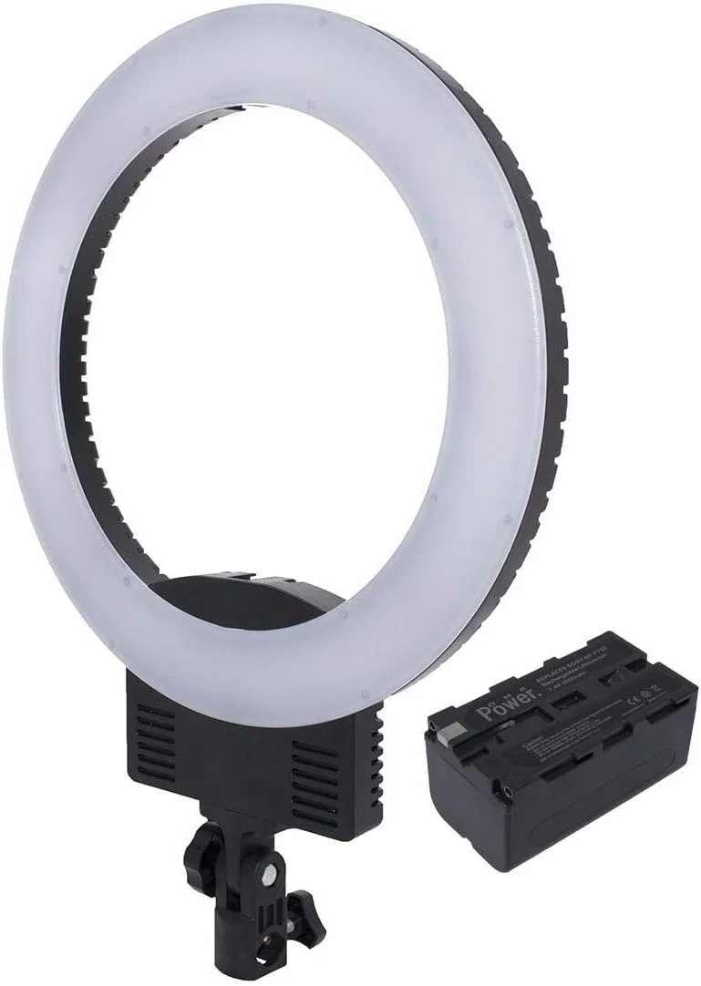 نور حلقه ای LED مدل Coopic RL-480SII با دو رنگ 3200K-5600K و قابلیت تنظیم نور به همراه باتری F750 (31 سانتیمتر، 36 وات، مشکی) - 240 عدد LED نور حلقه ای LED مدل Coopic RL-480SII با دو رنگ 3200K-5600K و قابلیت تنظیم نور به همراه باتری F750 (31 سانتیمتر، 36 وات، مشکی) - 240 عدد LED