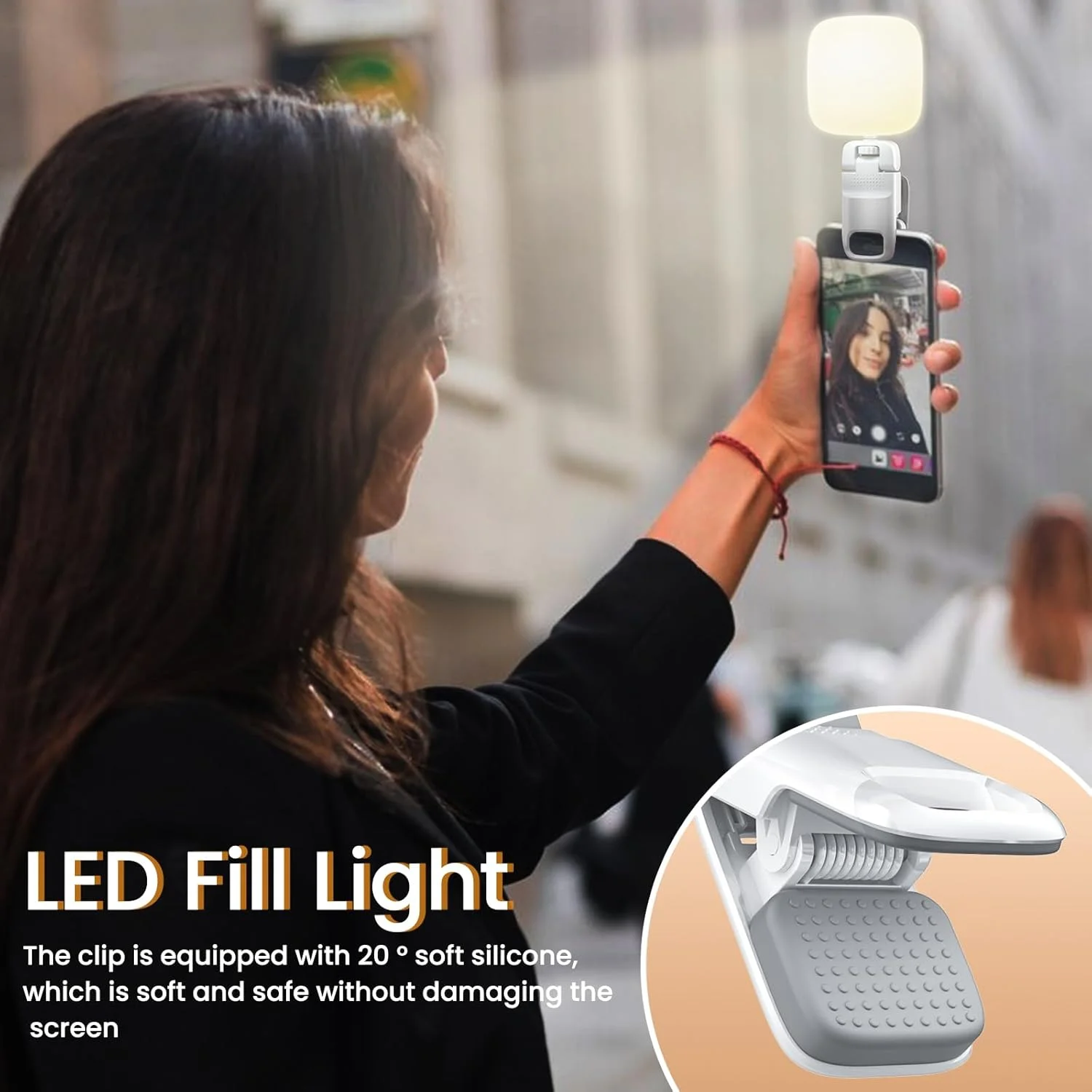 نور سلفی، نور پرکننده با گیره تلفن، نور پرکننده تلفن همراه، 2500K-6500K قابل تنظیم، نور ویدئویی LED مینی گیره ای تلفن همراه، برای سلفی، ولاگ و پخش زنده لپ تاپ، سلفی پخش زنده (سفید) نور سلفی، نور پرکننده با گیره تلفن، نور پرکننده تلفن همراه، 2500K-6500K قابل تنظیم، نور ویدئویی LED مینی گیره ای تلفن همراه، برای سلفی، ولاگ و پخش زنده لپ تاپ، سلفی پخش زنده (سفید)