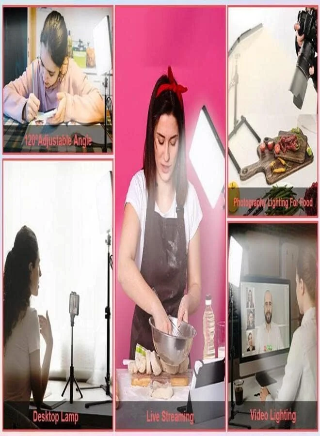 نور دوربین LED مدل MM240 – پنل 11 اینچی دیمرپذیر با ریموت، 240 LED، دمای رنگ قابل تنظیم (2700K–5700K)، CRI 96+، پایه سه پایه – برای عکاسی، فیلمبرداری، ولاگ و پخش زنده