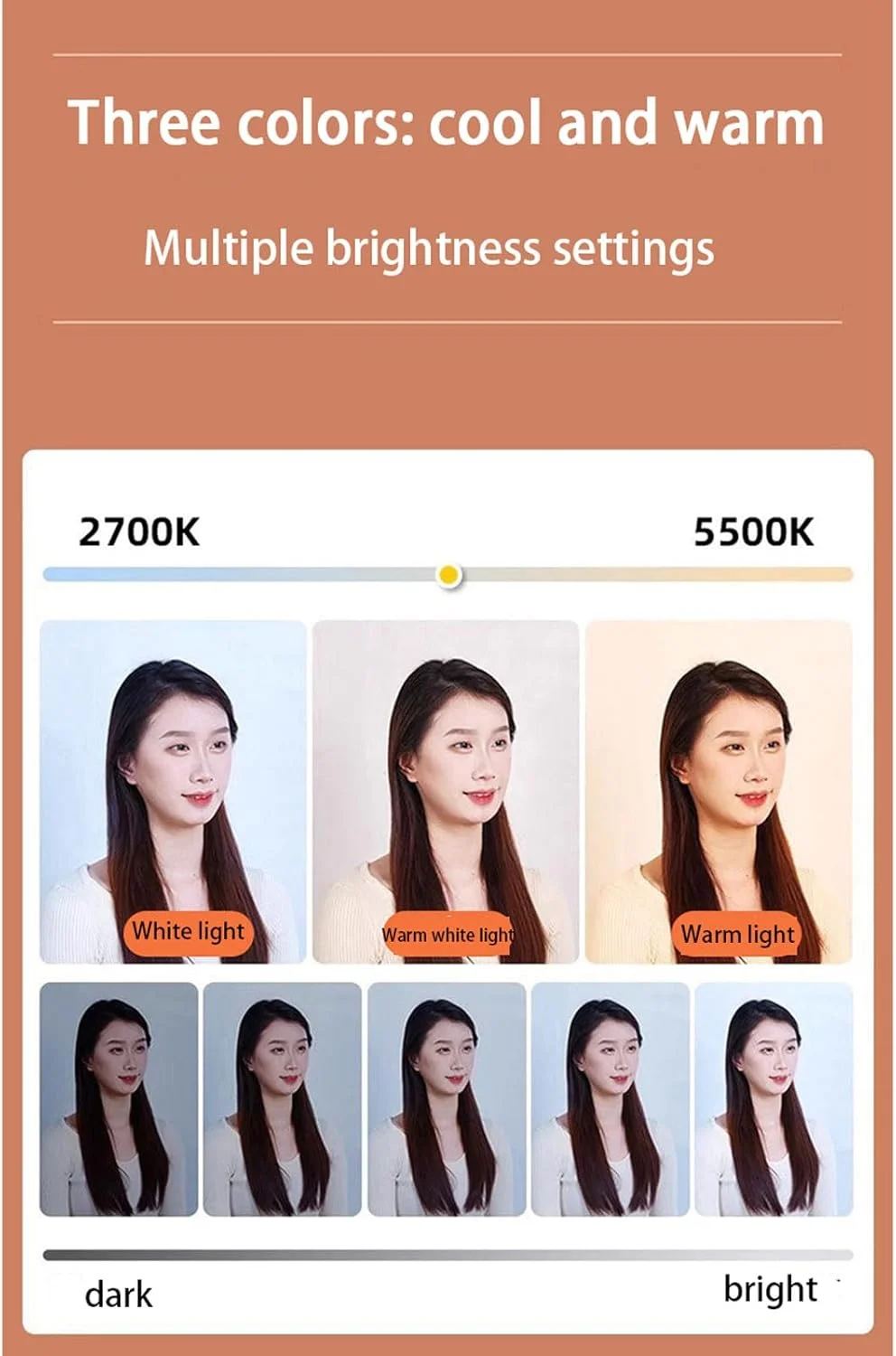 نور ال ای دی برای فیلمبرداری، پنل نور ویدئویی، 3 حالت نور، چرخش 360 درجه، شارژ USB، پایه سه پایه بلند، برای ویدئو، عکاسی، پخش زنده