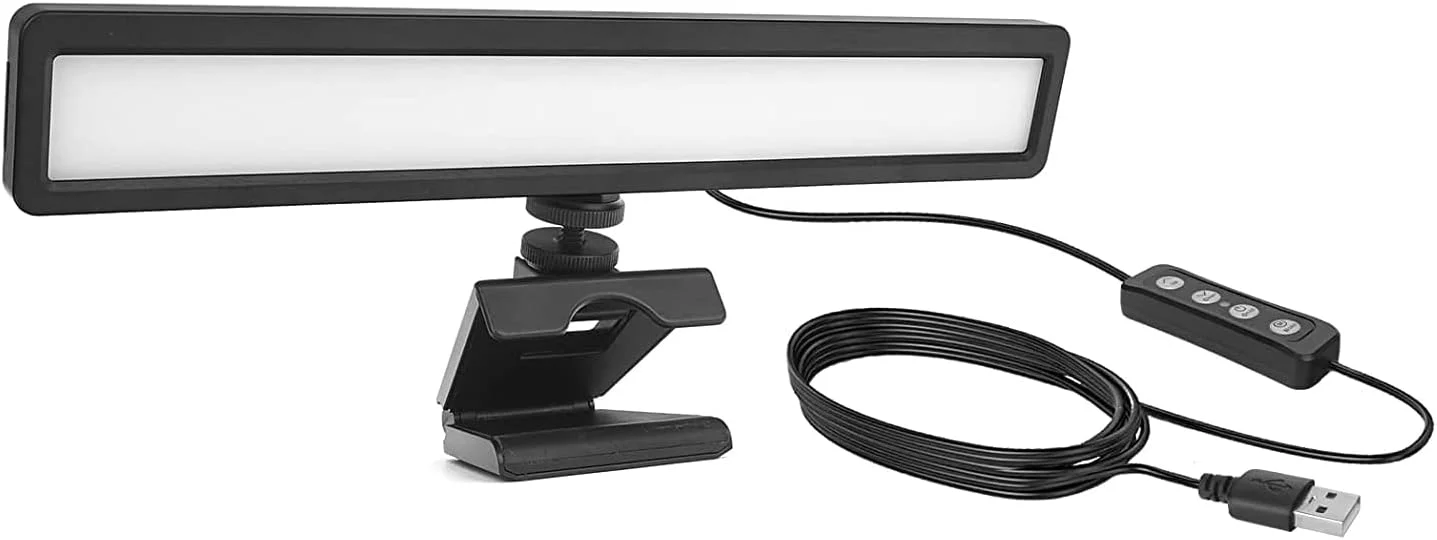 چراغ استریم ال ای دی USB Luxceo، 9 وات، 66 مهره لامپ، چراغ ویدئو، به همراه سه پایه رومیزی و گیره (2500-9000K، CRI 95+) نورپردازی برای استودیوهای عکس، تیک تاک، پخش زنده، یوتیوب، کنفرانس ویدئویی