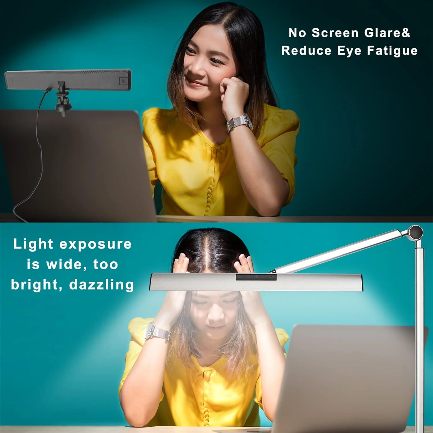 چراغ استریم ال ای دی USB Luxceo، 9 وات، 66 مهره لامپ، چراغ ویدئو، به همراه سه پایه رومیزی و گیره (2500-9000K، CRI 95+) نورپردازی برای استودیوهای عکس، تیک تاک، پخش زنده، یوتیوب، کنفرانس ویدئویی