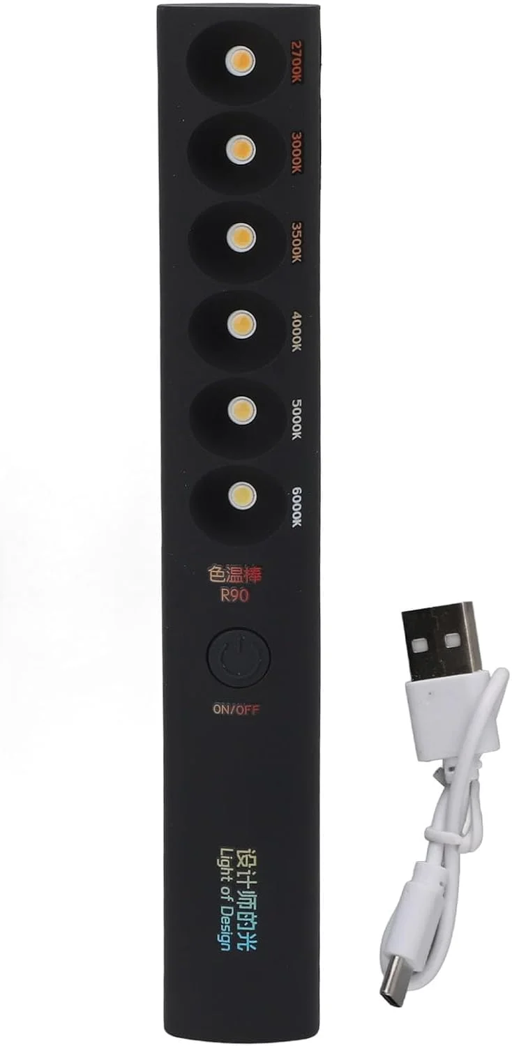 چراغ میله ای قابل حمل تنظیم دمای رنگ Syrisora، حرفه ای، قابل شارژ، 6 حالت نورپردازی عکاسی