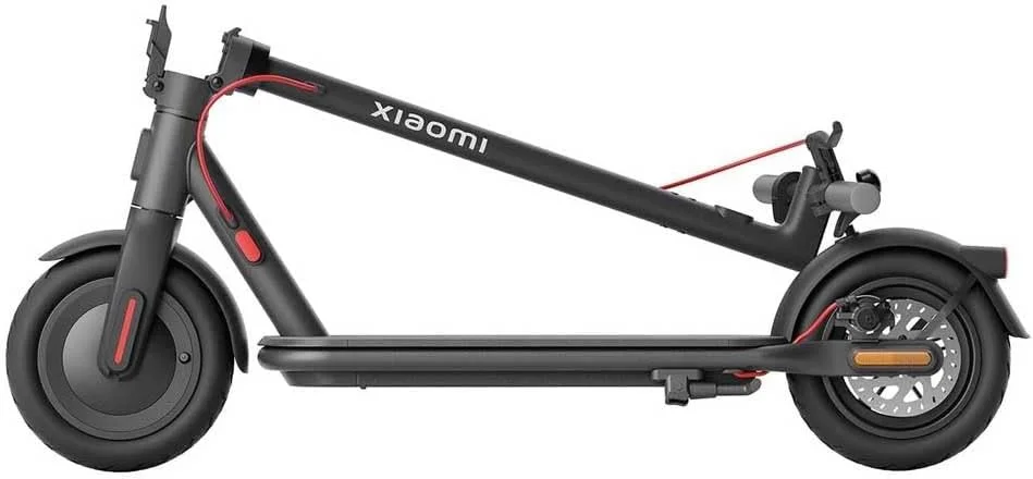اسکوتر برقی شیائومی 4 مشکی با سیستم ترمز دوگانه، حداکثر سرعت 20 کیلومتر در ساعت | مسافت پیمایش 35 کیلومتر | لاستیک بادی 10 اینچی مدل 2023، ابعاد 1143X1170 میلی‌متر
