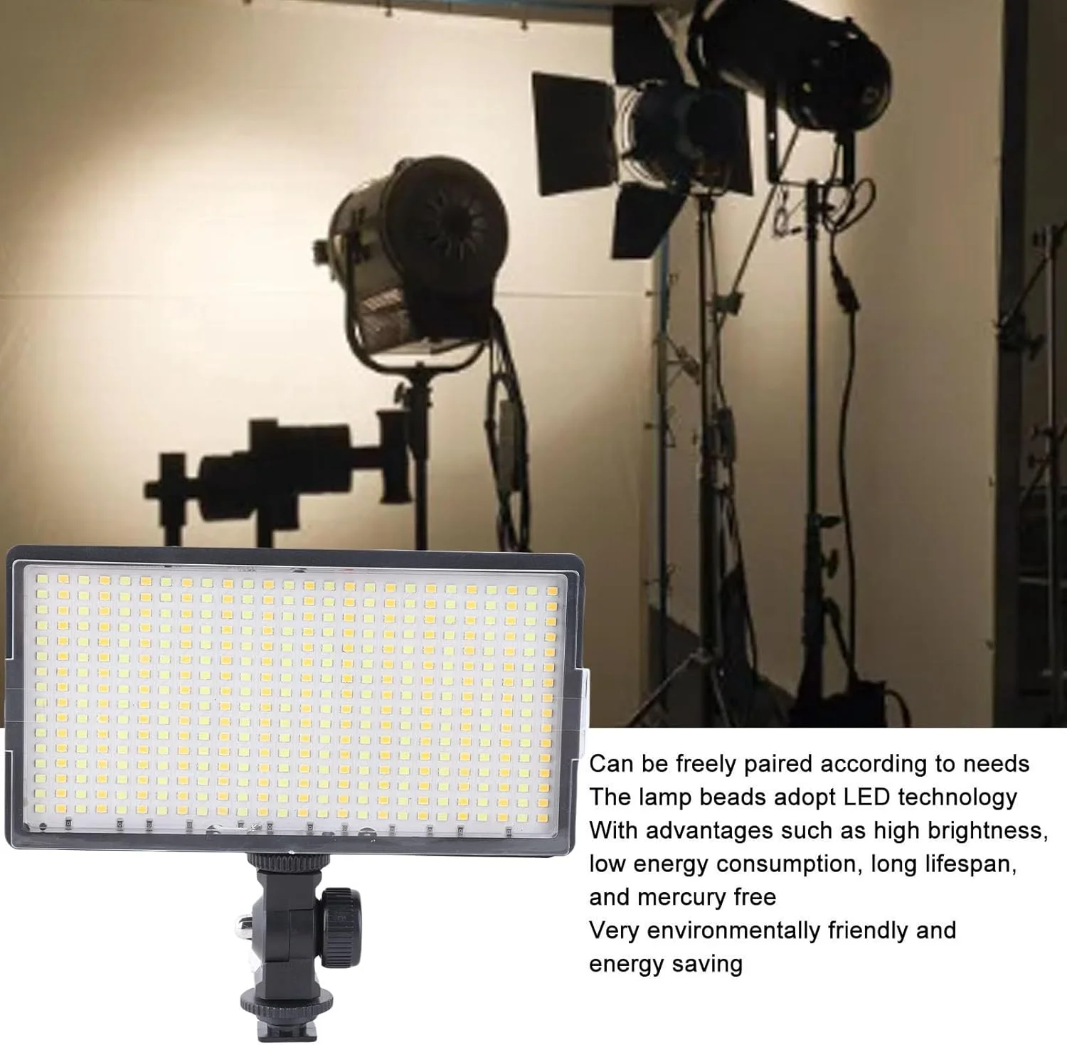 نور ویدئویی 30 واتی با 416 ال ای دی با تنظیم چند زاویه ای، نور پرکننده فلت فیلد ال ای دی جمع و جور برای عکس دوربین پخش زنده، دستیابی به جلوه استودیوی حرفه ای نور ویدئویی 30 واتی با 416 ال ای دی با تنظیم چند زاویه ای، نور پرکننده فلت فیلد ال ای دی جمع و جور برای عکس دوربین پخش زنده، دستیابی به جلوه استودیوی حرفه ای