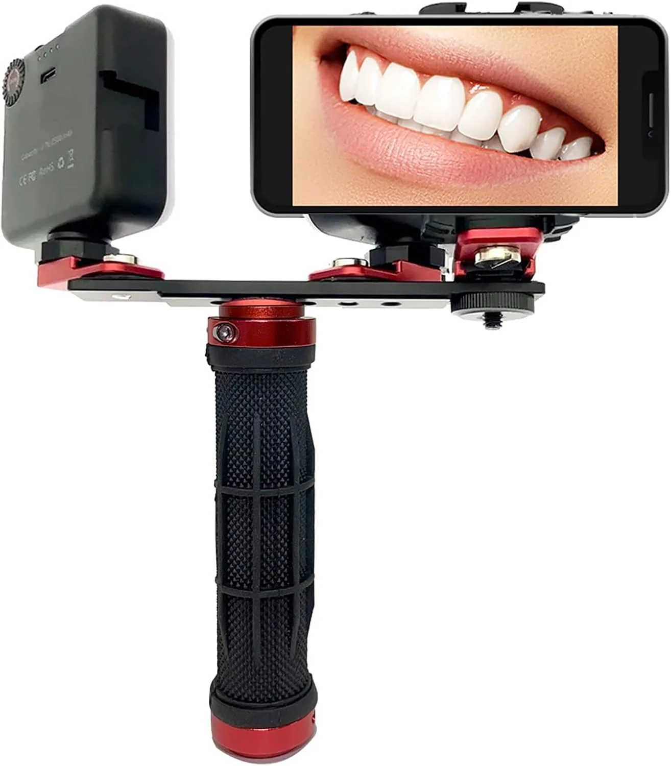 نور کمکی عکاسی دندان TsoLay مدل مینی شارژی، نور پرکننده تلفن همراه دهانی 5600K با 64 مهره LED، چرخش 360 درجه و تنظیم روشنایی بدون پله، برای کمک به عکس دهانی