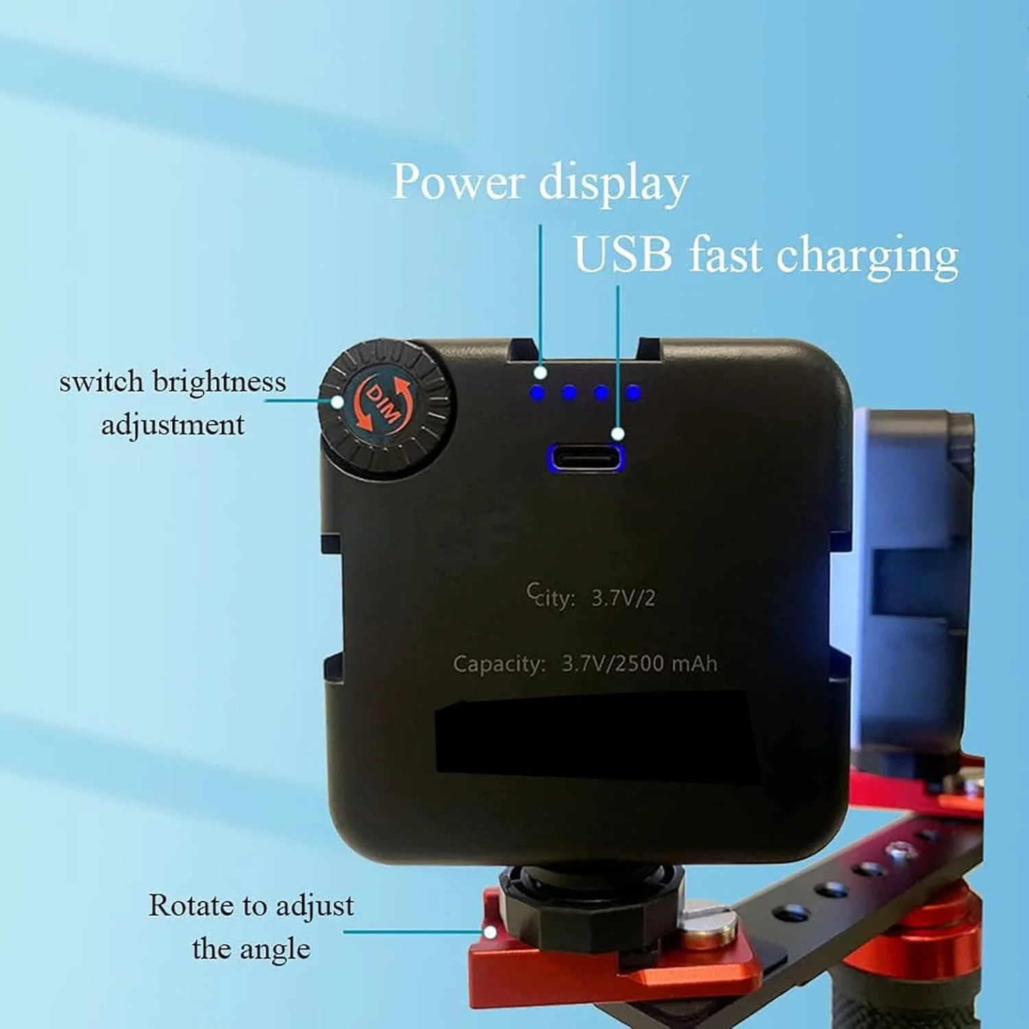 نور کمکی عکاسی دندان TsoLay مدل مینی شارژی، نور پرکننده تلفن همراه دهانی 5600K با 64 مهره LED، چرخش 360 درجه و تنظیم روشنایی بدون پله، برای کمک به عکس دهانی