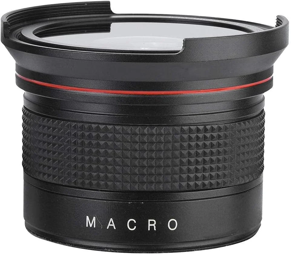 لنز چشم‌ماهی 58 میلی‌متری با زاویه دید فوق‌العاده عریض 0.35X برای دوربین‌های SLR DSLR، مشکی