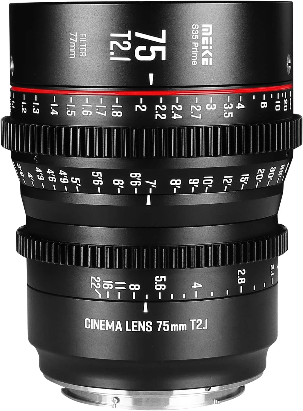 لنز سینمایی پرایم 75mm T2.1 S35 با زاویه دید باز و فوکوس دستی Meike برای مانت Canon EF