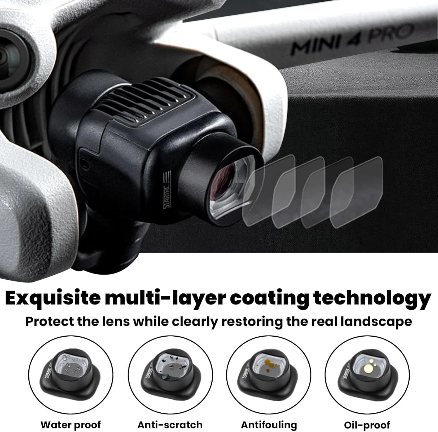 لنز واید مینی 4 پرو NALACAL، شیشه اپتیکال با کیفیت بالا، مناسب برای لوازم جانبی DJI Mini 4 Pro، نصب و جداسازی آسان، گسترش زاویه دید تصویربرداری پهپاد، لنز HD