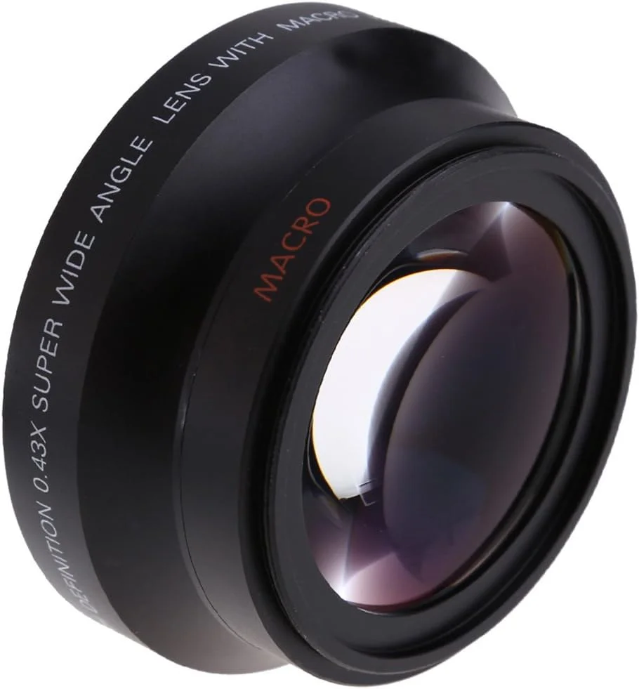 لنز زاویه باز فوق العاده 67 میلی متری دیجیتال با کیفیت بالا 0.43× با اپتیک ژاپنی برای Canon Rebel T5i T4i T3i 18-135mm 17-85mm و Nikon 18-105 70-300VR