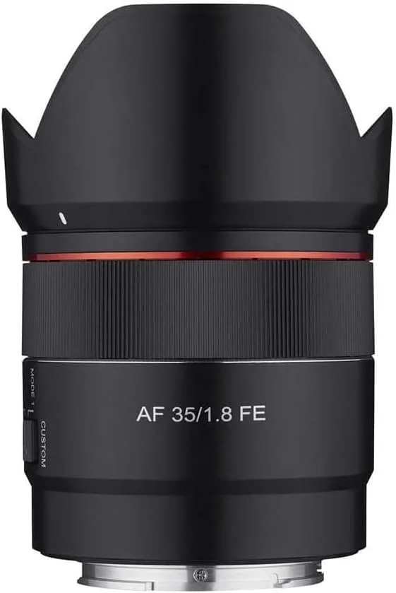 لنز 35mm F1.8 با فوکوس خودکار روکینون، زاویه باز، فول فریم، جمع و جور برای مانت سونی E، مشکی، Io3518-E