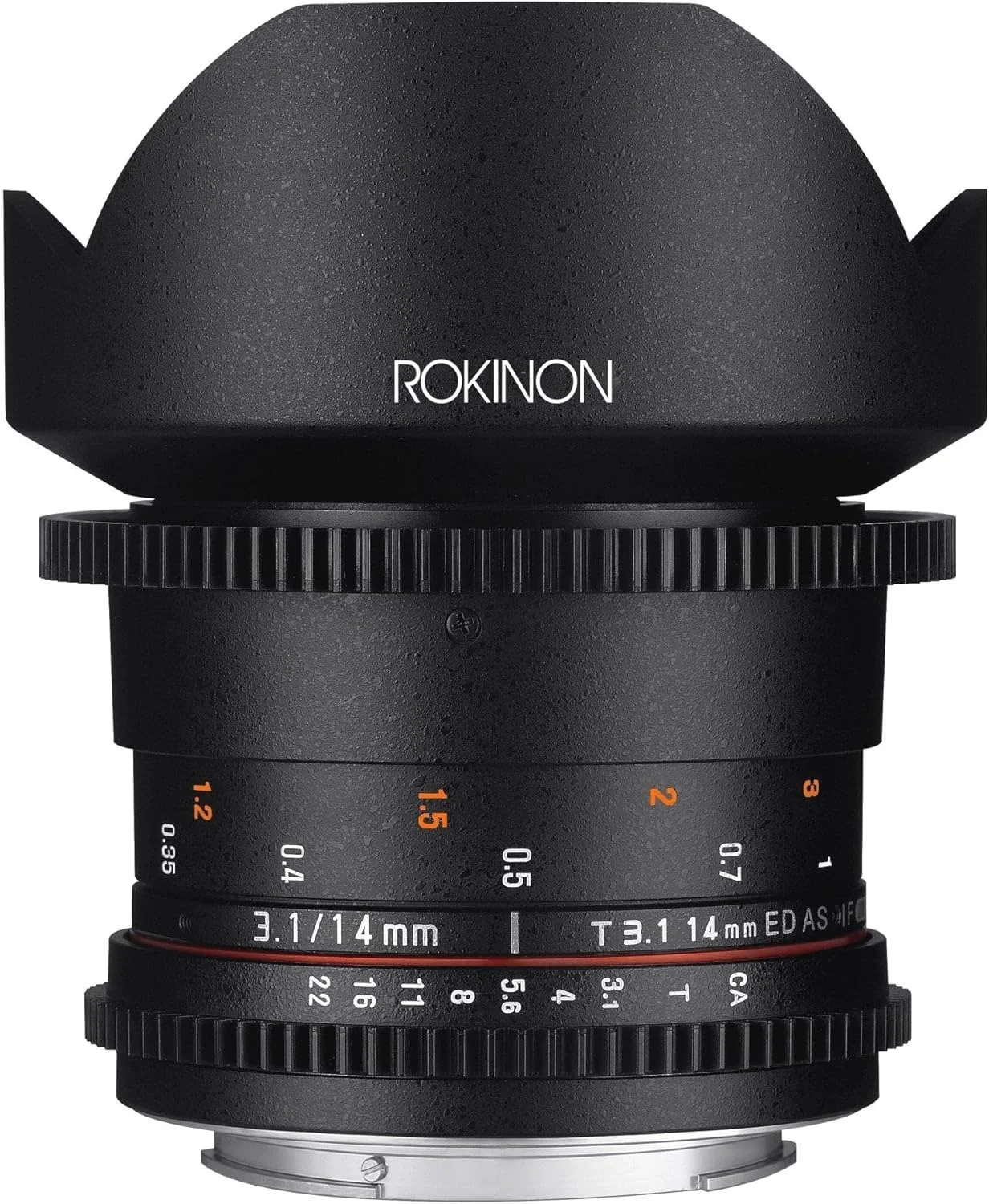 لنز سینمایی زاویه باز فوق عریض 14 میلی‌متری Rokinon Cine DS DS14M-C T3.1 Ed As If Umc با فریم کامل برای Canon EF