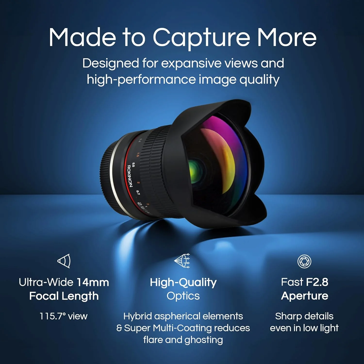 لنز فوق عریض 14 میلی‌متری Rokinon Fe14M-C با دیافراگم F2.8 برای Canon