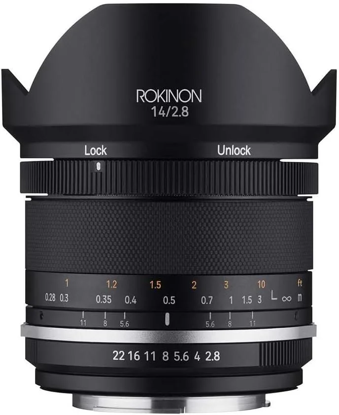لنز زاویه باز فوق العاده 14 میلی متری F2.8 سری II مقاوم در برابر آب و هوا Rokinon برای Canon M (SE14-M)