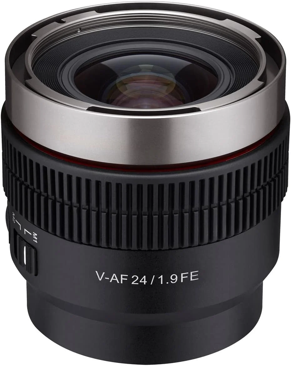لنز سینمایی واید انگل 24mm T1.9 فول فریم Samyang با فوکوس خودکار برای Sony E (SYCAF24-NEX)