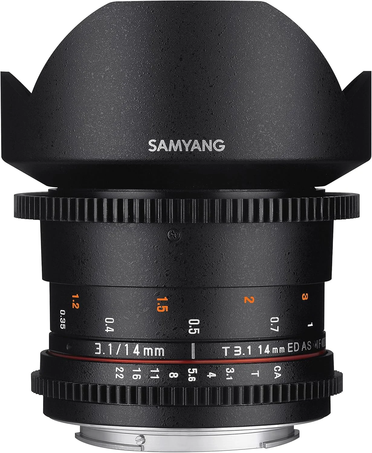 لنز سینمایی زاویه باز 14 میلی‌متری Samyang SYDS14M-C VDSLR II T3.1 برای دوربین‌های Canon EF