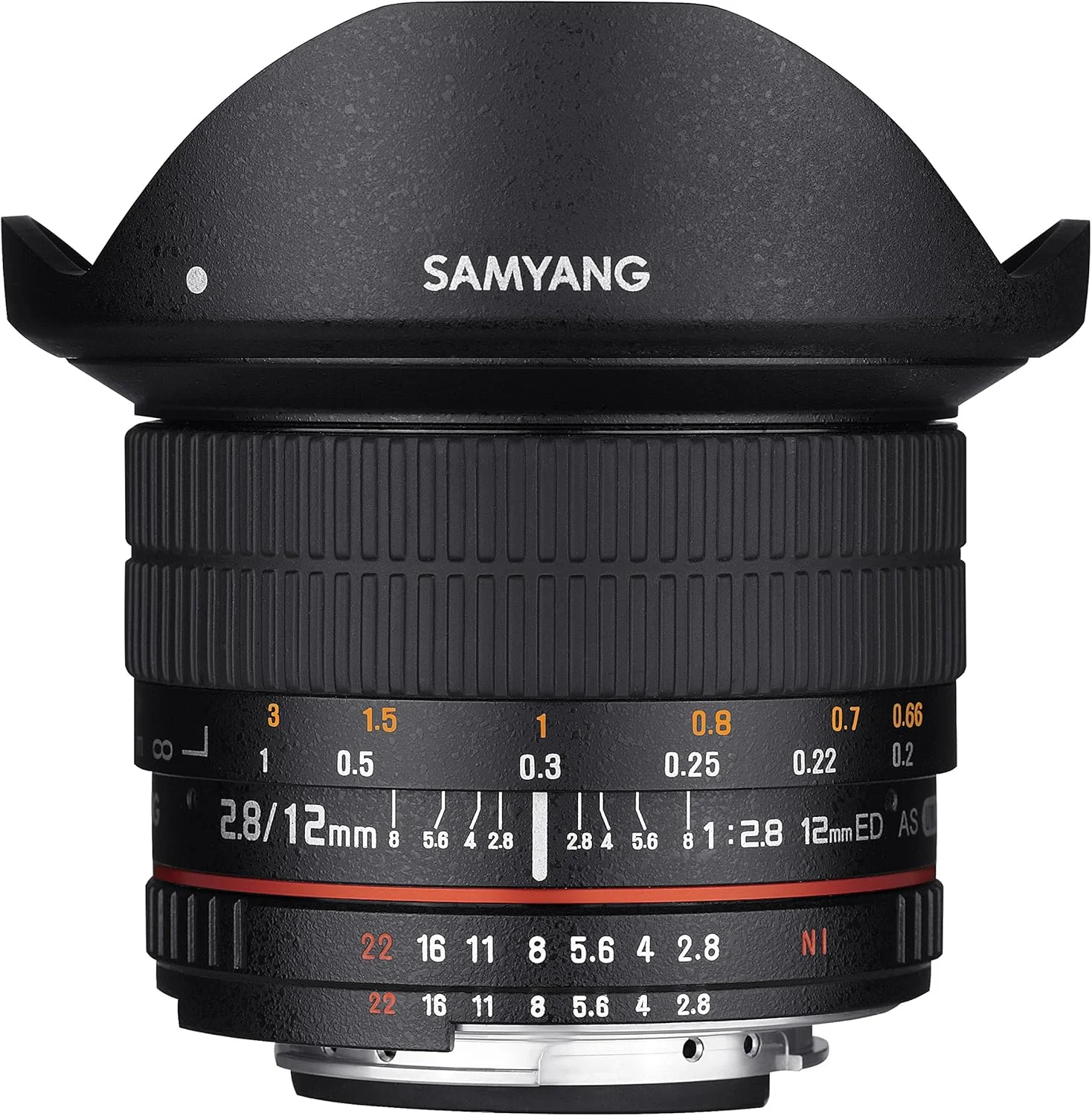 لنز چشم‌ماهی فوق‌عریض 12 میلی‌متری Samyang F2.8 برای دوربین‌های DSLR کانن EOS EF - سازگار با فول فریم