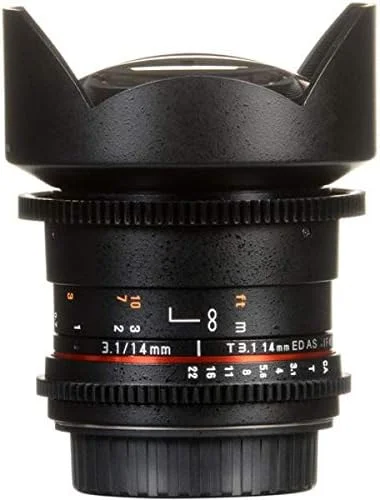 لنز سینمایی زاویه باز 14 میلیمتری Samyang SYDS14M-C VDSLR II T3.1 برای دوربینهای Canon EF لنز سینمایی زاویه باز 14 میلیمتری Samyang SYDS14M-C VDSLR II T3.1 برای دوربینهای Canon EF