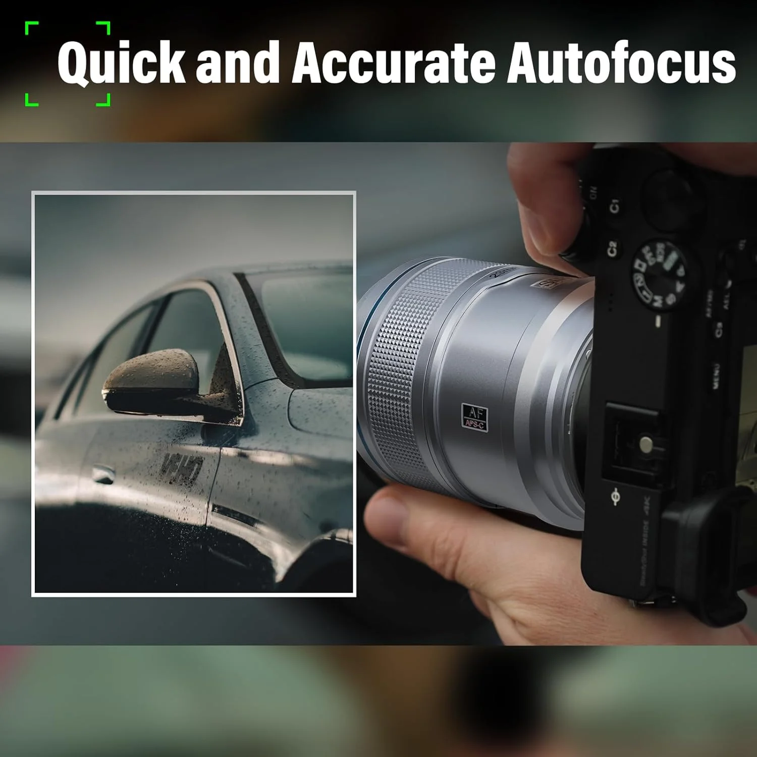 لنز دوربین 56mm با فوکوس خودکار SIRUI Sniper، زاویه دید عریض، APS-C (مانت Z، نقره ای)