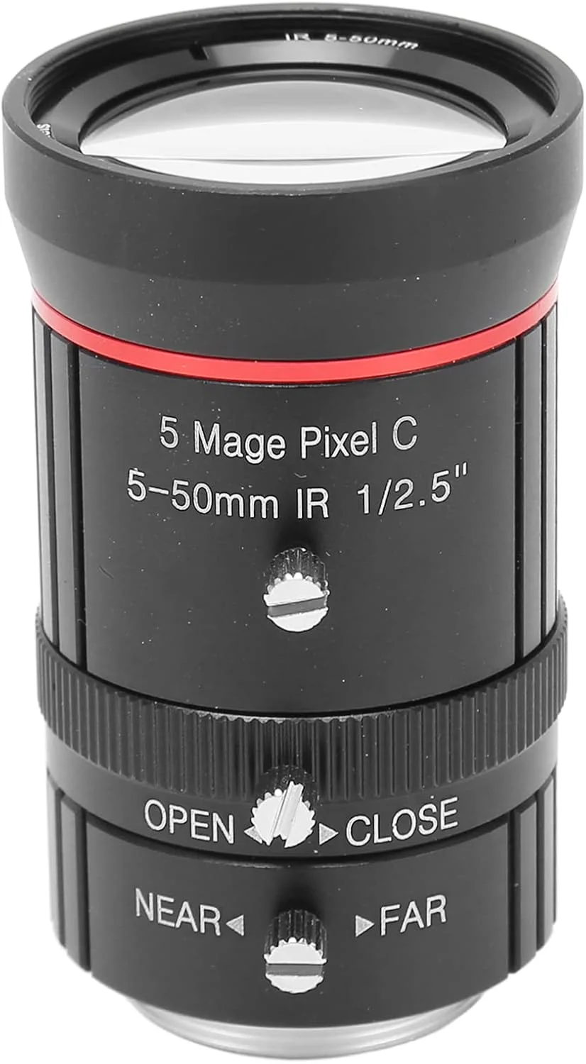 لنز زوم دوربین سوراندی 5-50mm F1.6، لنز با فاصله کانونی 5 مگاپیکسل با فوکوس دستی و دیافراگم قابل تنظیم، لنز جمع و جور C Mount برای دوربین صنعتی، مشکی