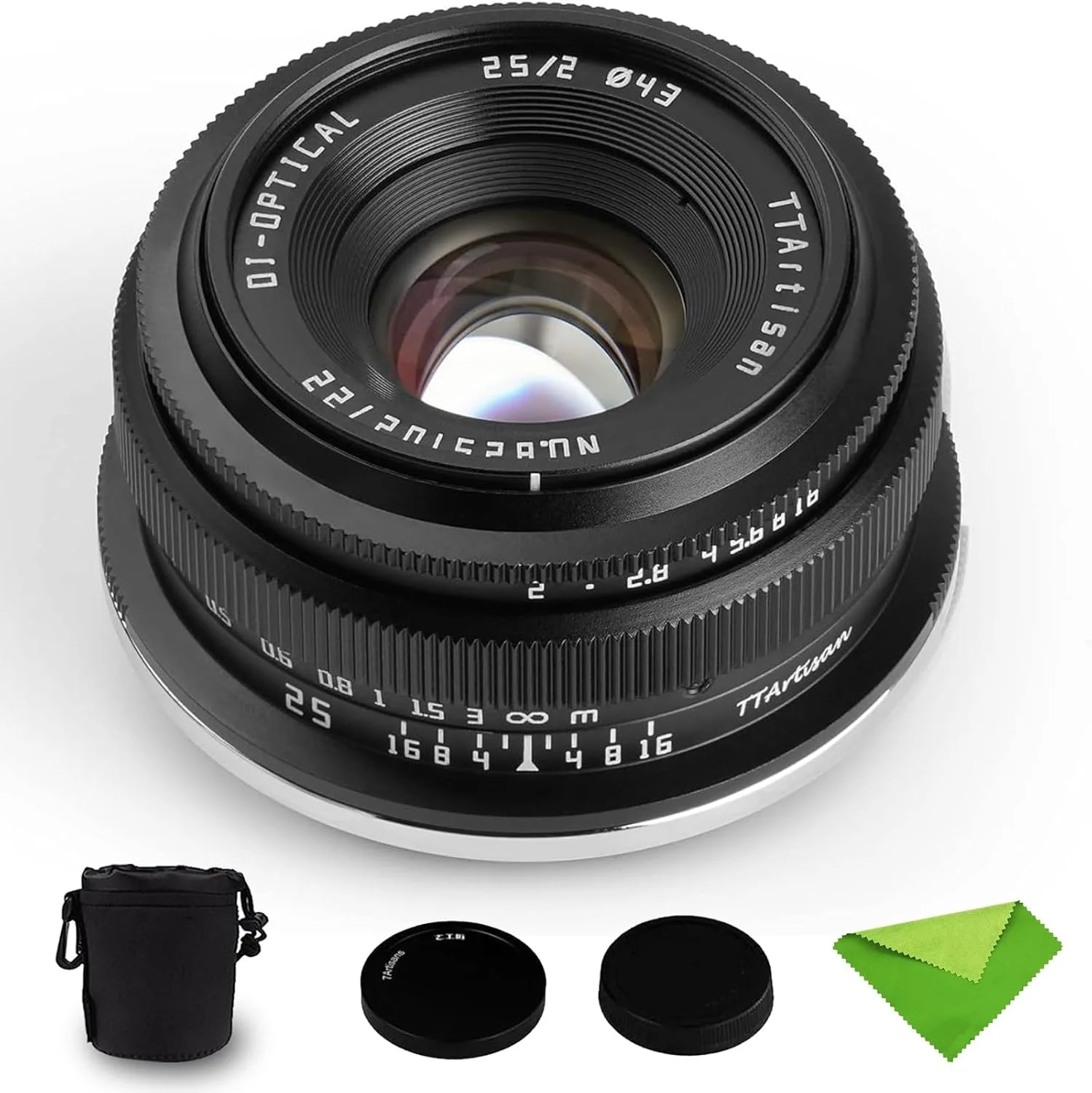 لنز ثابت دستی TTArtisan 25mm F2 با دهانه بزرگ و زاویه دید عریض APS-C با مانت E برای دوربین های سونی با مانت E مدل های A6100 A6300 A6400 A6500 A6600 NEX-5 NEX 5N NEX-7 NEX5C A7lll A7Rll A7Rlll A7RlV A7SII A7SIII A9