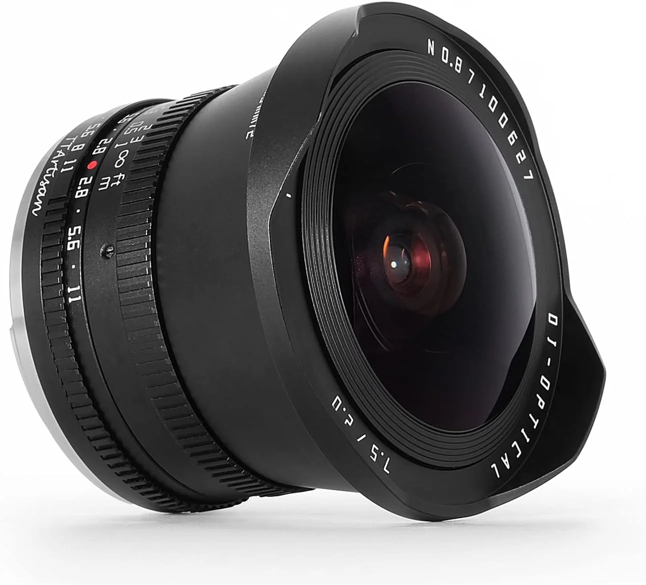 لنز دوربین TTArtisan 7.5mm F2.0 APS-C با دیافراگم باز، لنز چشم ماهی سازگار با دوربین های Sony E Mount مدل های A5000, A5100, A6000, A6100, A6300, A6400, A6500, A6600, NEX-3, NEX-3N, NEX-3R
