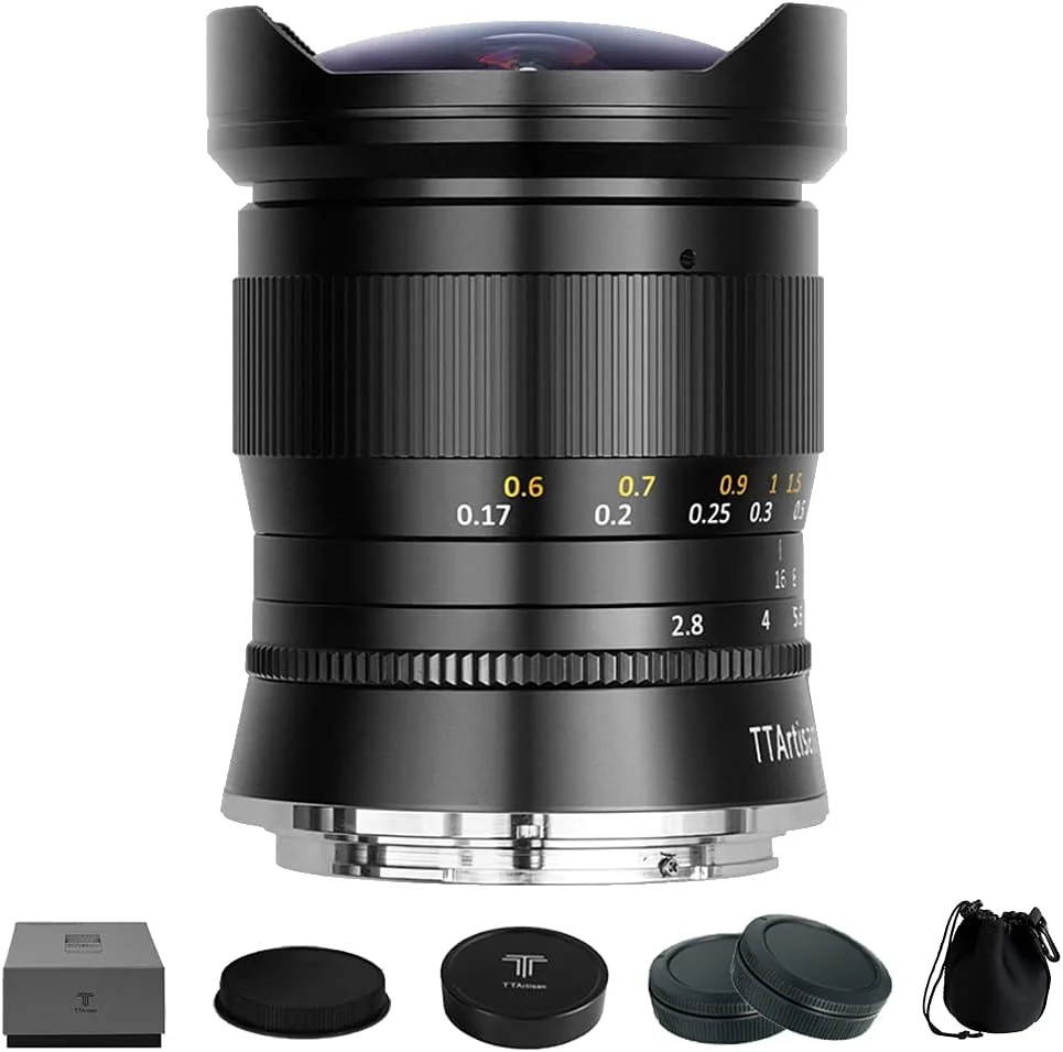 لنز چشم‌ماهی 11 میلی‌متری F2.8 با دیافراگم باز و زاویه دید عریض TTArtisan برای دوربین‌های بدون آینه با مانت Canon EOS R