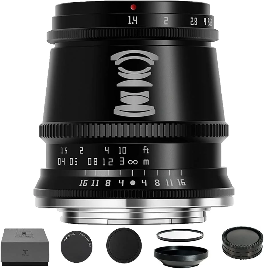 لنز دستی TTArtisan 17mm F1.4 APS-C با دیافراگم باز و زاویه دید گسترده برای دوربین های سونی با مانت E مدل A6000 A6400 A6100 A6600 A6500 A6300 A7 A7II A7III A7RII A7RIII NEX-5 NEX-5N NEX-5R