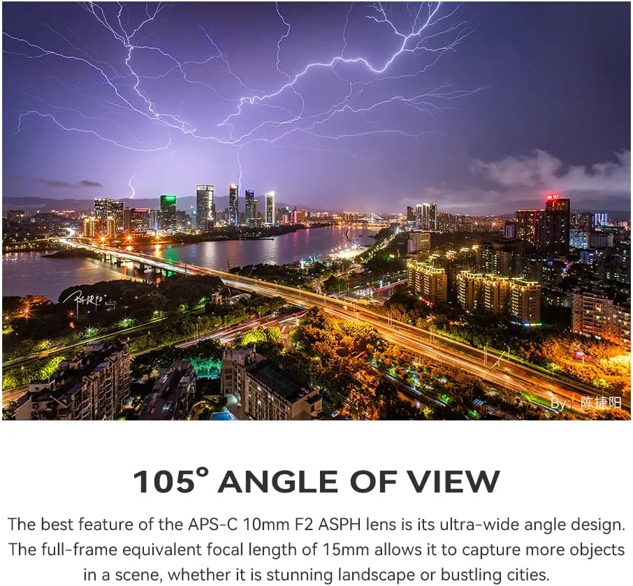 لنز زاویه باز فوق عریض TTArtisan APS-C 10mm F2 با مانت FX، لنز دوربین با فوکوس دستی نیم فریم سازگار با دوربین های بدون آینه (مانت M43)