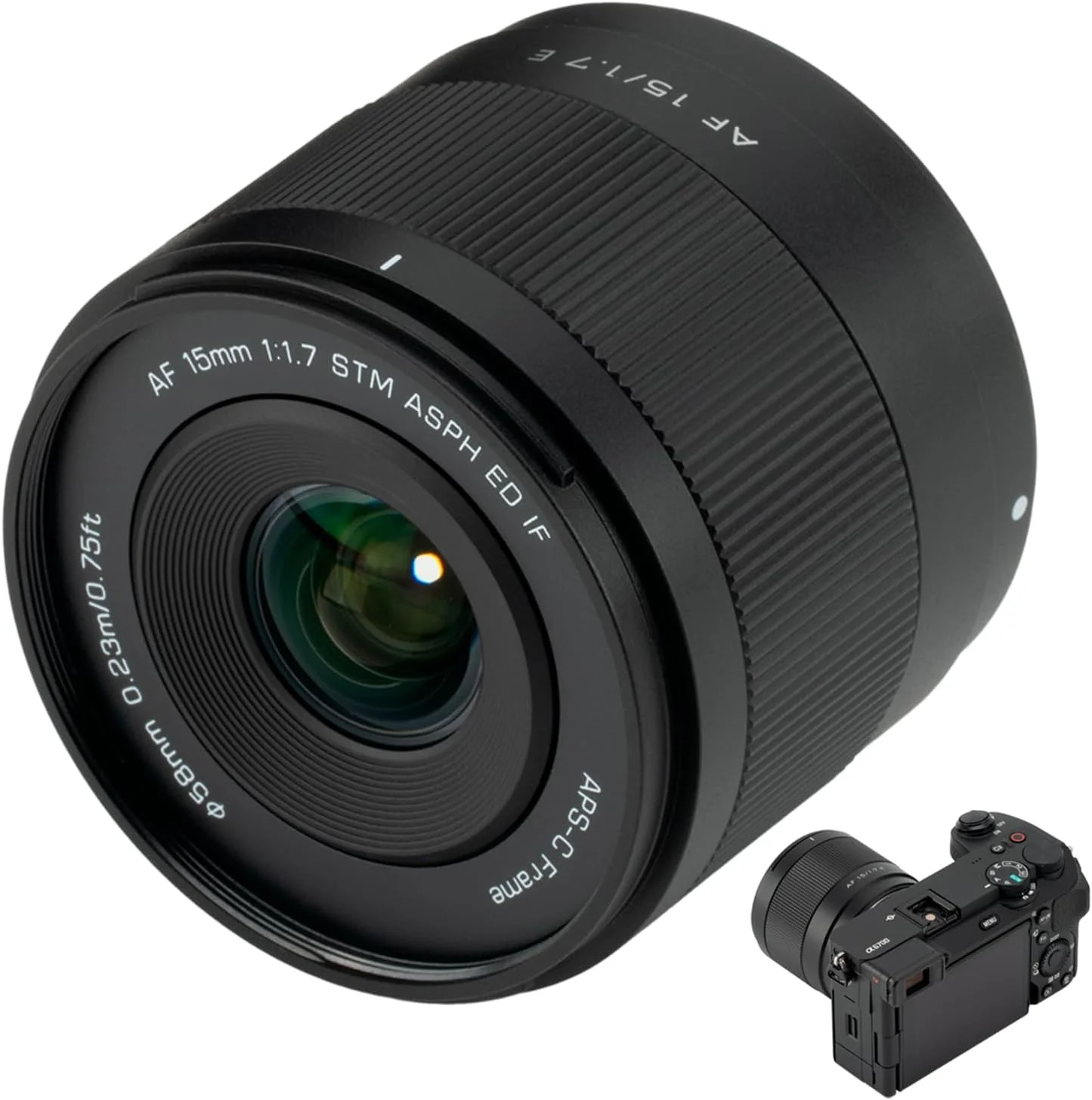 لنز واید انگل فوکوس خودکار VILTROX AF 15mm F1.7 Air E برای دوربین‌های APS-C سونی با مانت E. این لنز دارای زاویه دید 84.9 درجه، زاویه پرتو گسترده و دیافراگم باز است. VILTROX STM با دقت بالا
