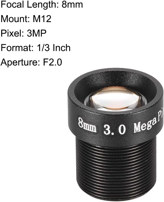 لنز دوربین uxcell، 3 عدد، فاصله کانونی 8 میلی‌متر، 3 مگاپیکسل، F2.0، زاویه دید عریض 1/3 اینچ برای دوربین CCD