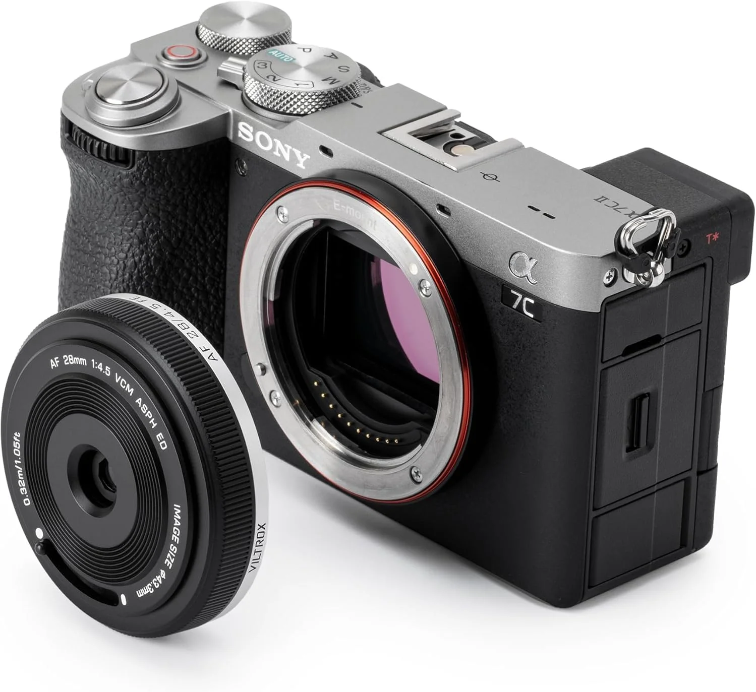 لنز فوق العاده نازک و پنکیکی ویلتراکس 28 میلی متر F4.5 با فوکوس خودکار دهانه E، اندازه تراشه FE، فول فریم و زاویه باز مناسب برای دوربین های سونی a7 a7R a7S a7C a7RII a7SII a7SIII a7III a7RIII a7IV a7RIV a9 a9II